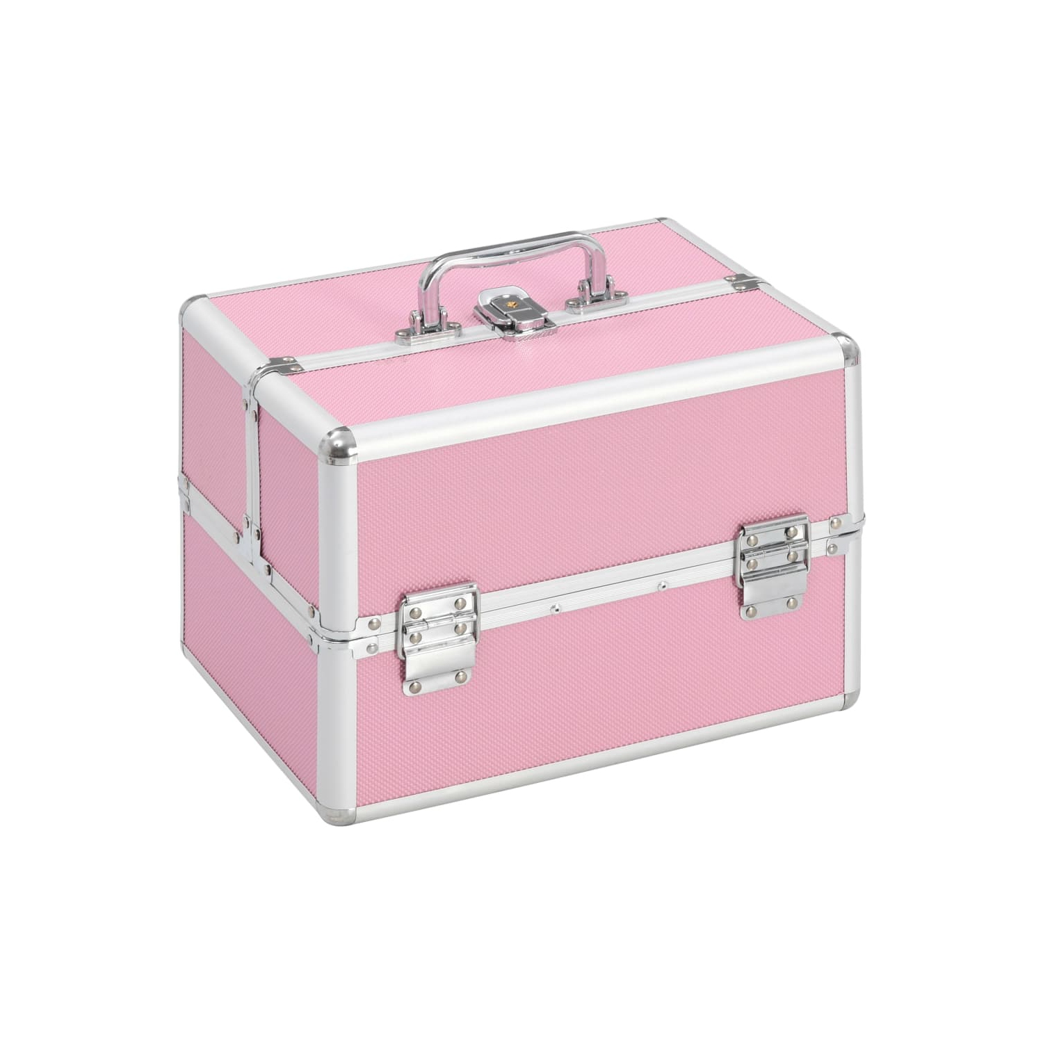 vidaXL Make-up Case 22x30x21 cm Pink Aluminium