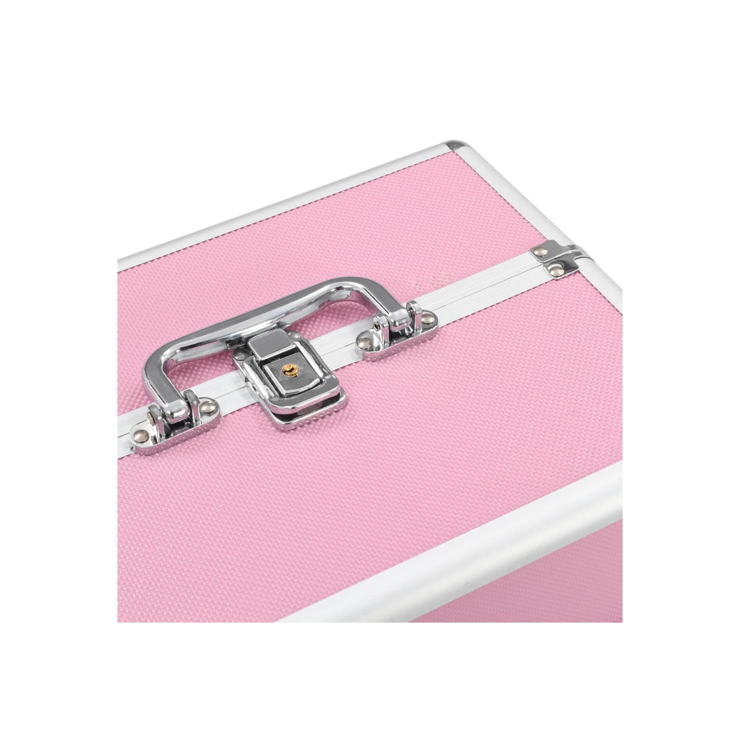 vidaXL Make-up Case 22x30x21 cm Pink Aluminium