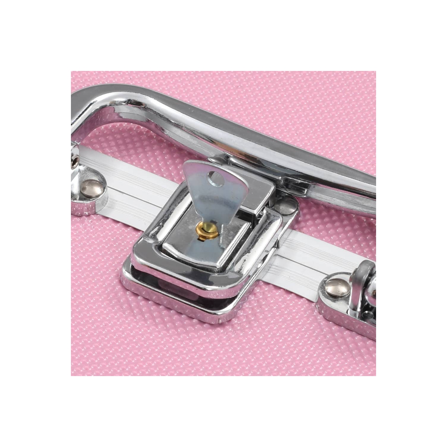 vidaXL Make-up Case 22x30x21 cm Pink Aluminium