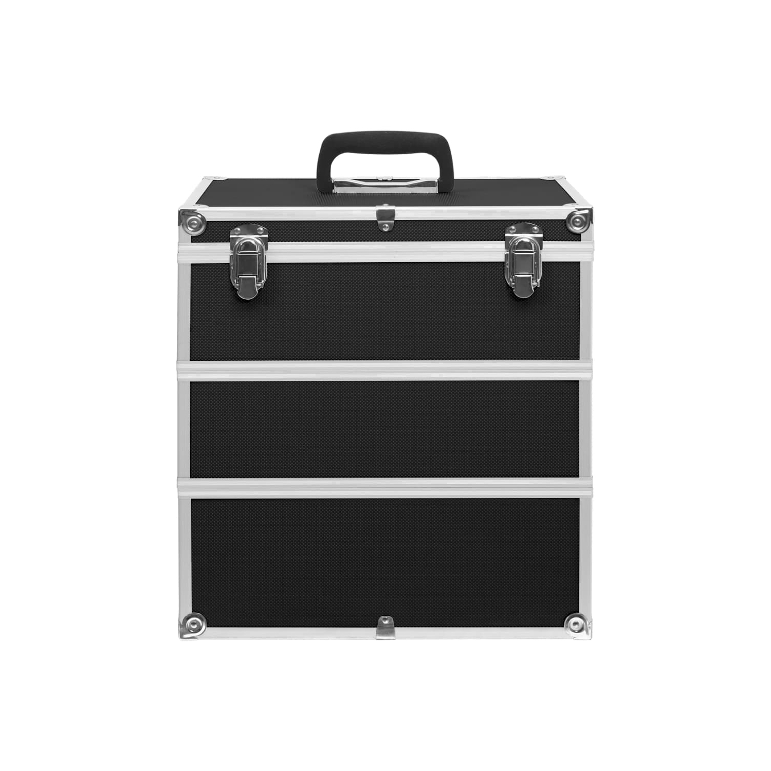 vidaXL Make-up Case 37x24x40 cm Black Aluminium