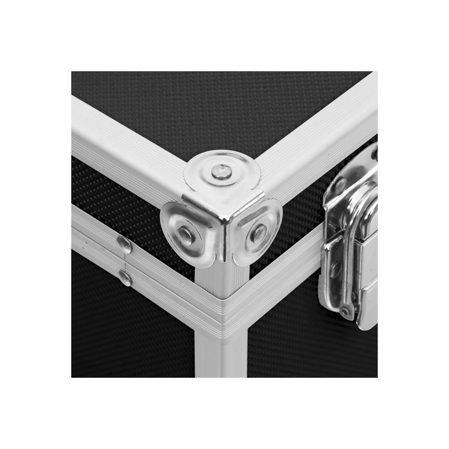 vidaXL Make-up Case 37x24x40 cm Black Aluminium