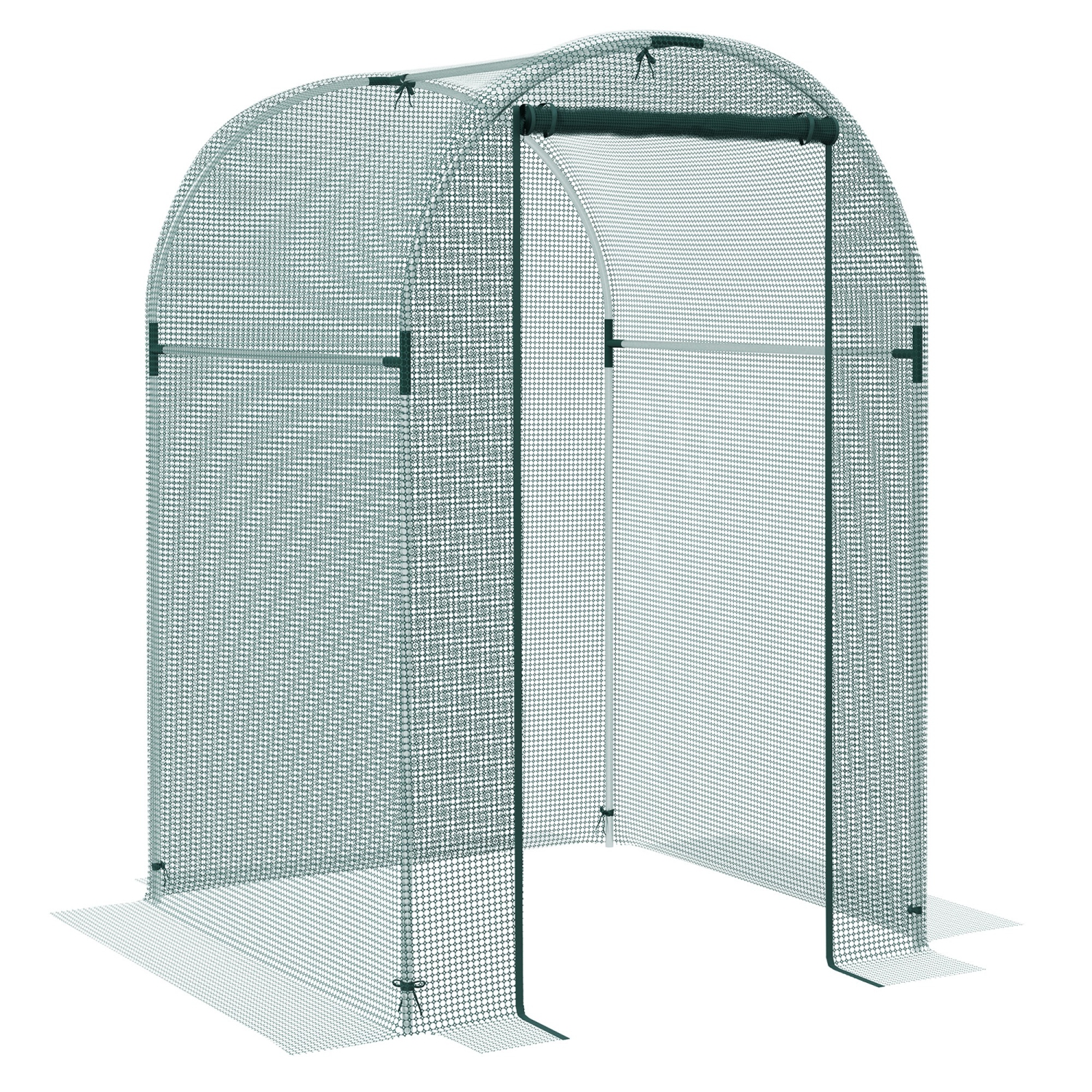 Outsunny 4' x 4' Crop Cage, Plant Protection Tent with Zippered Door and Galvanized Steel Frame, Fruit Cage Netting Cover for Garden, Yard, Lawn,
