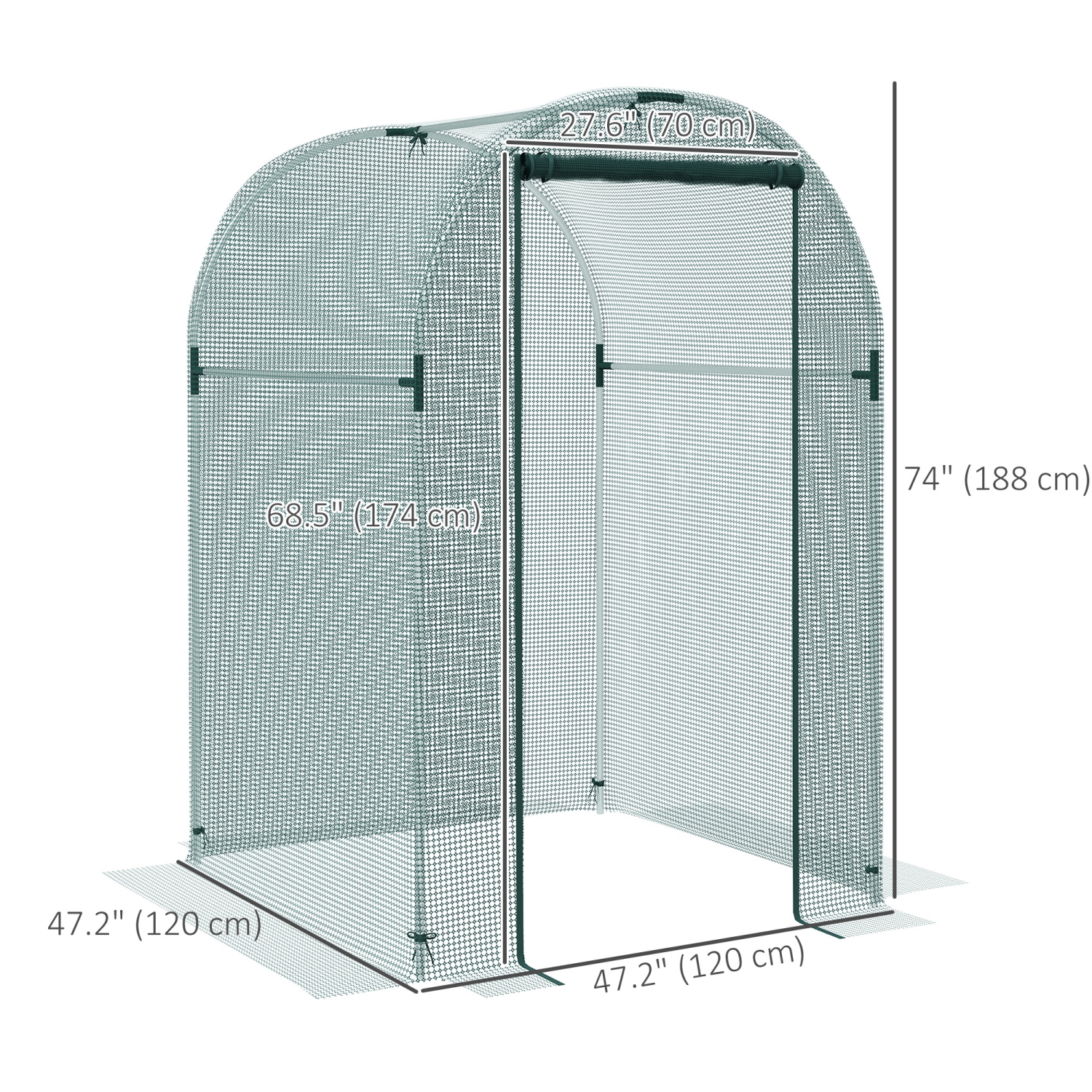Outsunny 4' x 4' Crop Cage, Plant Protection Tent with Zippered Door and Galvanized Steel Frame, Fruit Cage Netting Cover for Garden, Yard, Lawn,