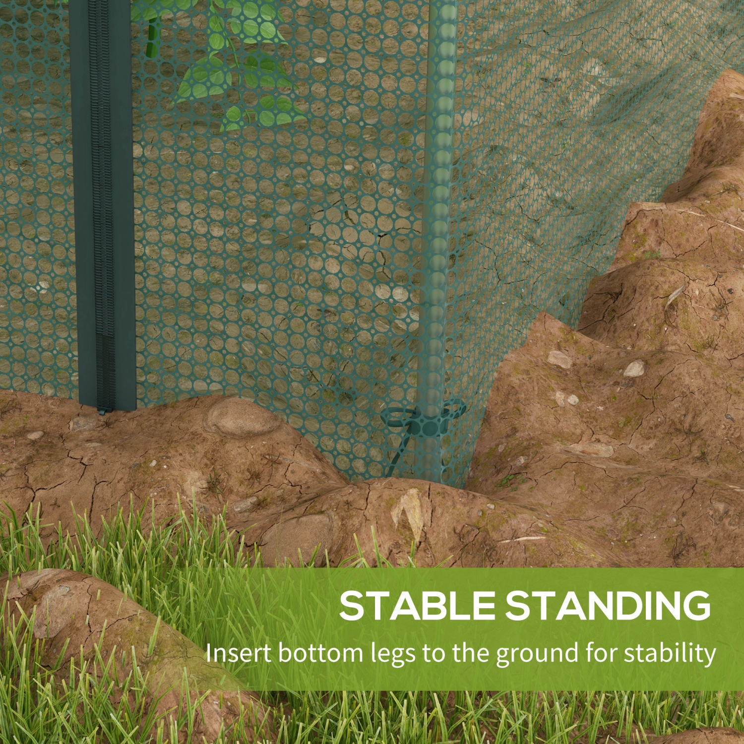 Outsunny 4' x 4' Crop Cage, Plant Protection Tent with Zippered Door and Galvanized Steel Frame, Fruit Cage Netting Cover for Garden, Yard, Lawn,