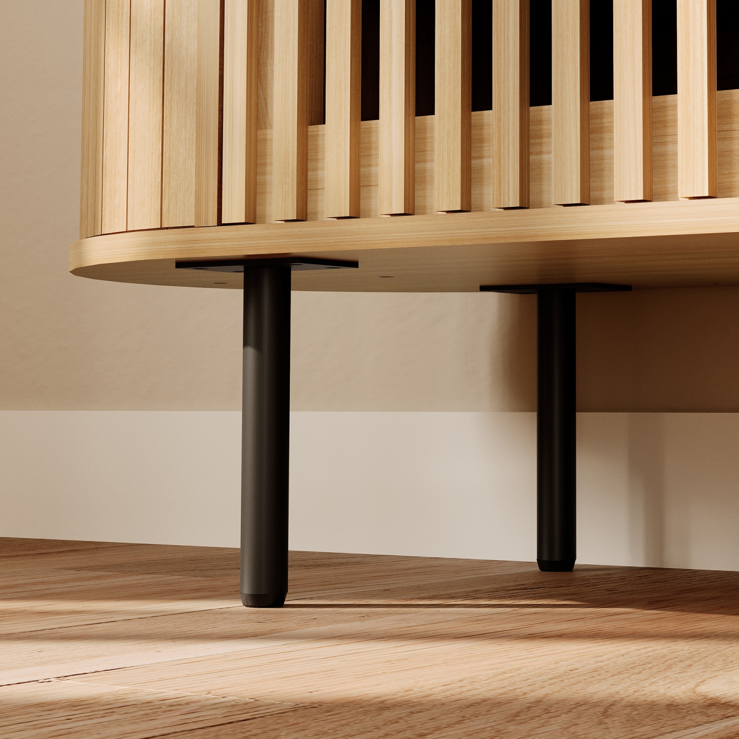 Commode cannelée WAMPAT pour chambre à coucher avec 6 tiroirs, commode moderne à tiroirs à profil incurvé, range-tout en bois pour chambre, salon,