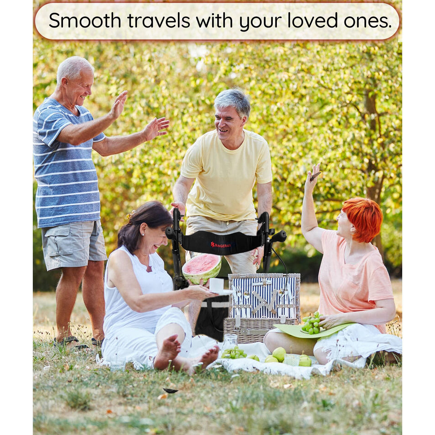 Déambulateur léger à 4 roues de 10 kg avec siège et accoudoirs, 30 cm compacte lorsque plié, rangement pour canne de marche et grand sac,