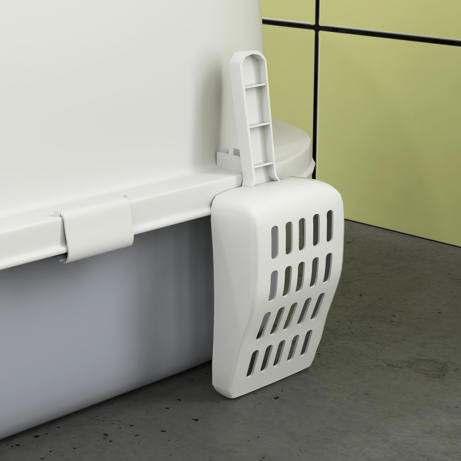 PawHut Cat Litter Box with Lid, Drawer Style Enclosed Kitty Litter Box with Front Door Flap, Scoop, Handle, Easy Clean, Cat Litter Tray for Small and