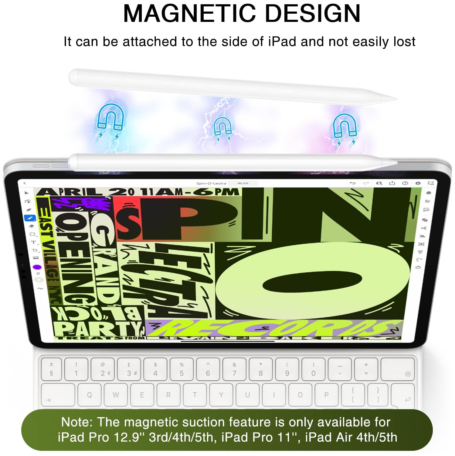 Stylus Pen for iPad 2018-2024, Quick Charging Pen for iPad with Tilt Sensitivity & Palm Rejection, Pencil Compatible with iPad Air 3/4/5/M2, iPad