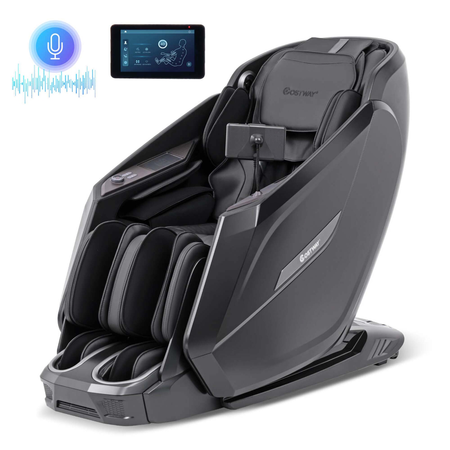 Costway 4D Full Body Massage Chair with Heater & Airbag Massage Calf & Foot Rollers