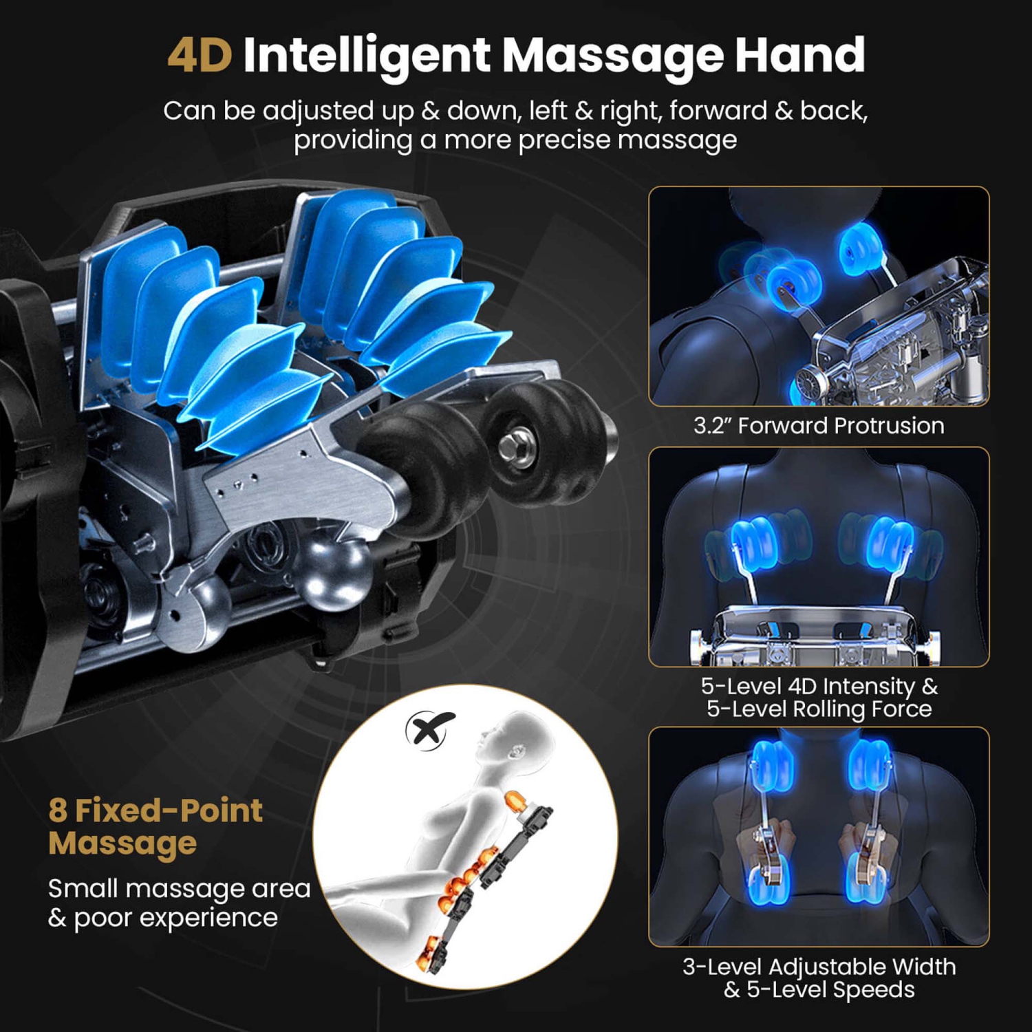 Costway 4D Full Body Massage Chair with Heater & Airbag Massage Calf & Foot Rollers