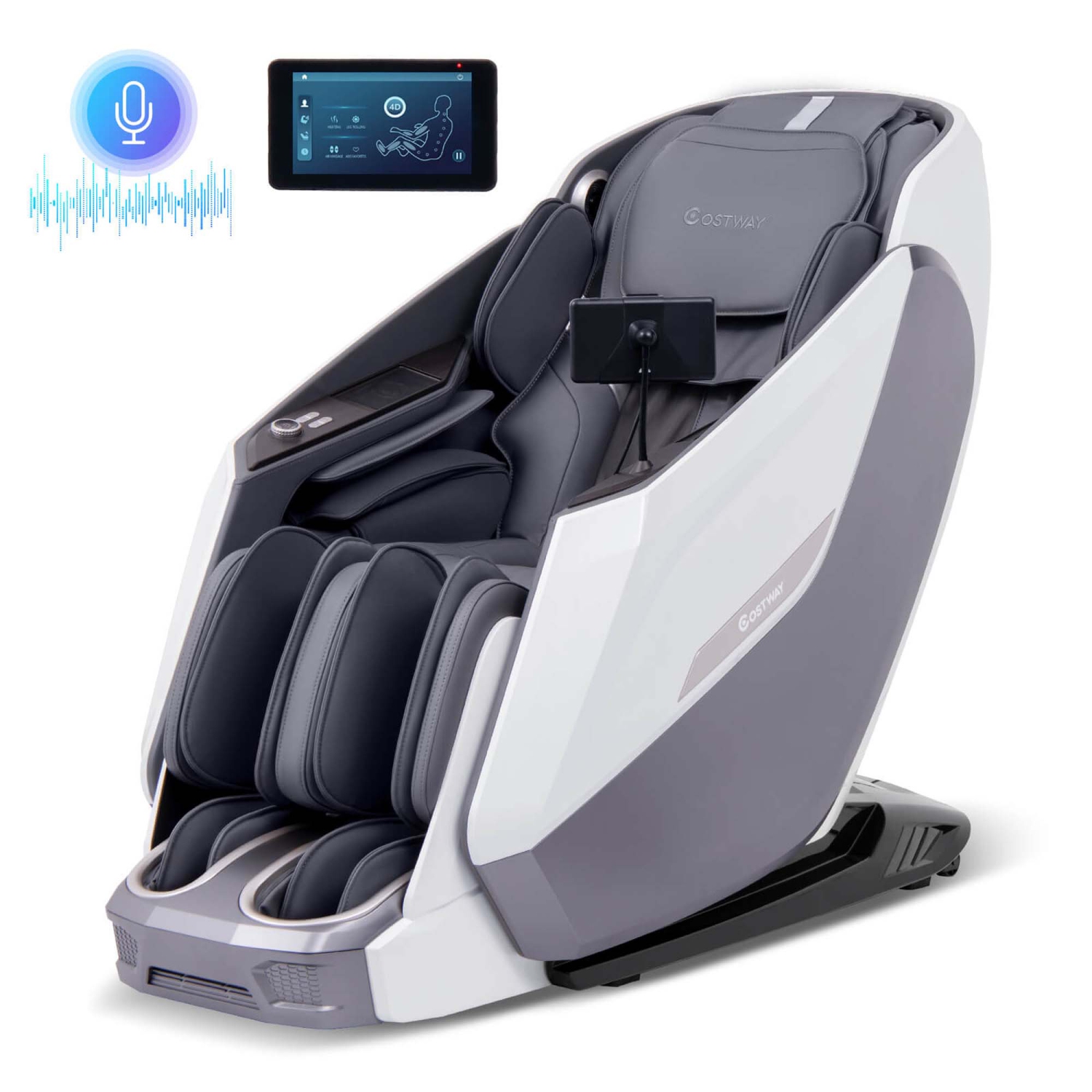 Costway 4D Full Body Massage Chair with Heater & Airbag Massage Calf & Foot Rollers
