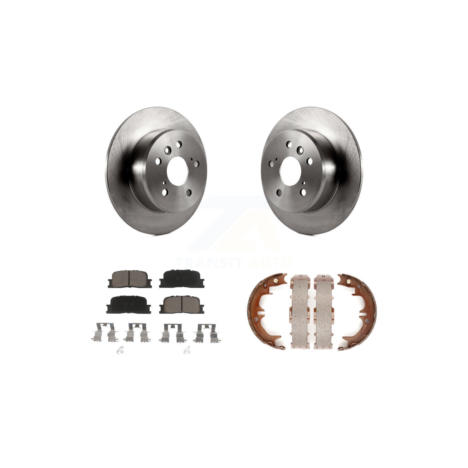 Rear Disc Rotors Ceramic Pads Parking Brake Shoes Kit For 2001-2003 Toyota Highlander FWD K8C-103885