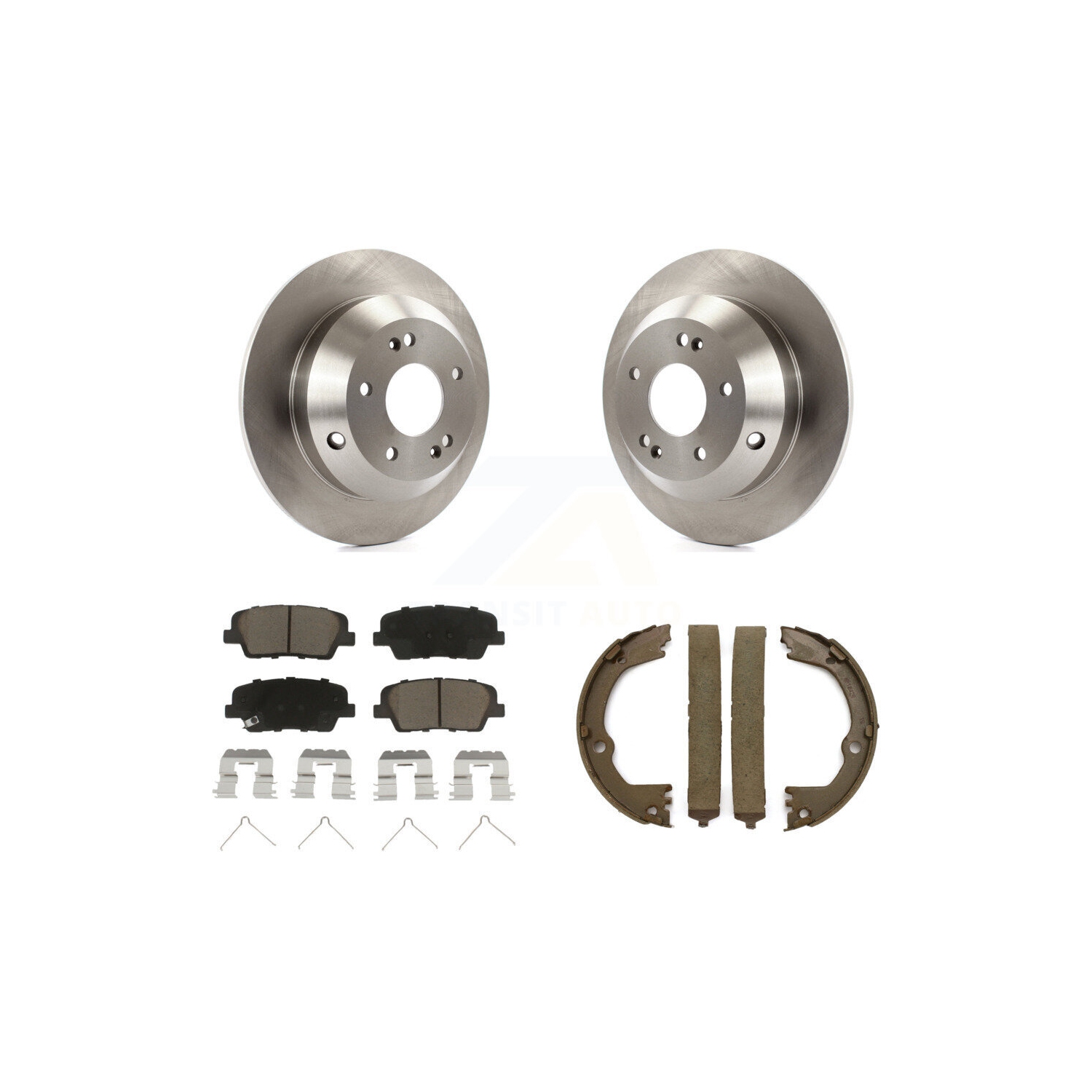 Rear Disc Rotors Ceramic Pads Parking Shoes Kit For Kia Sorento With Red Painted Calipers K8C-103840