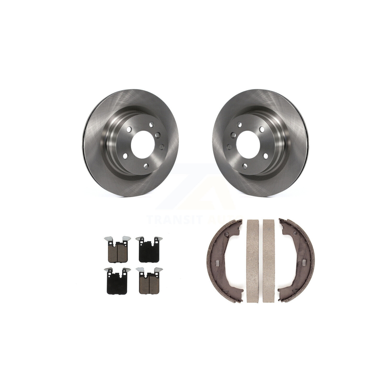 Rear Disc Rotors Ceramic Pads & Parking Shoes Kit For BMW 328i With Blue Painted Calipers K8C-103986