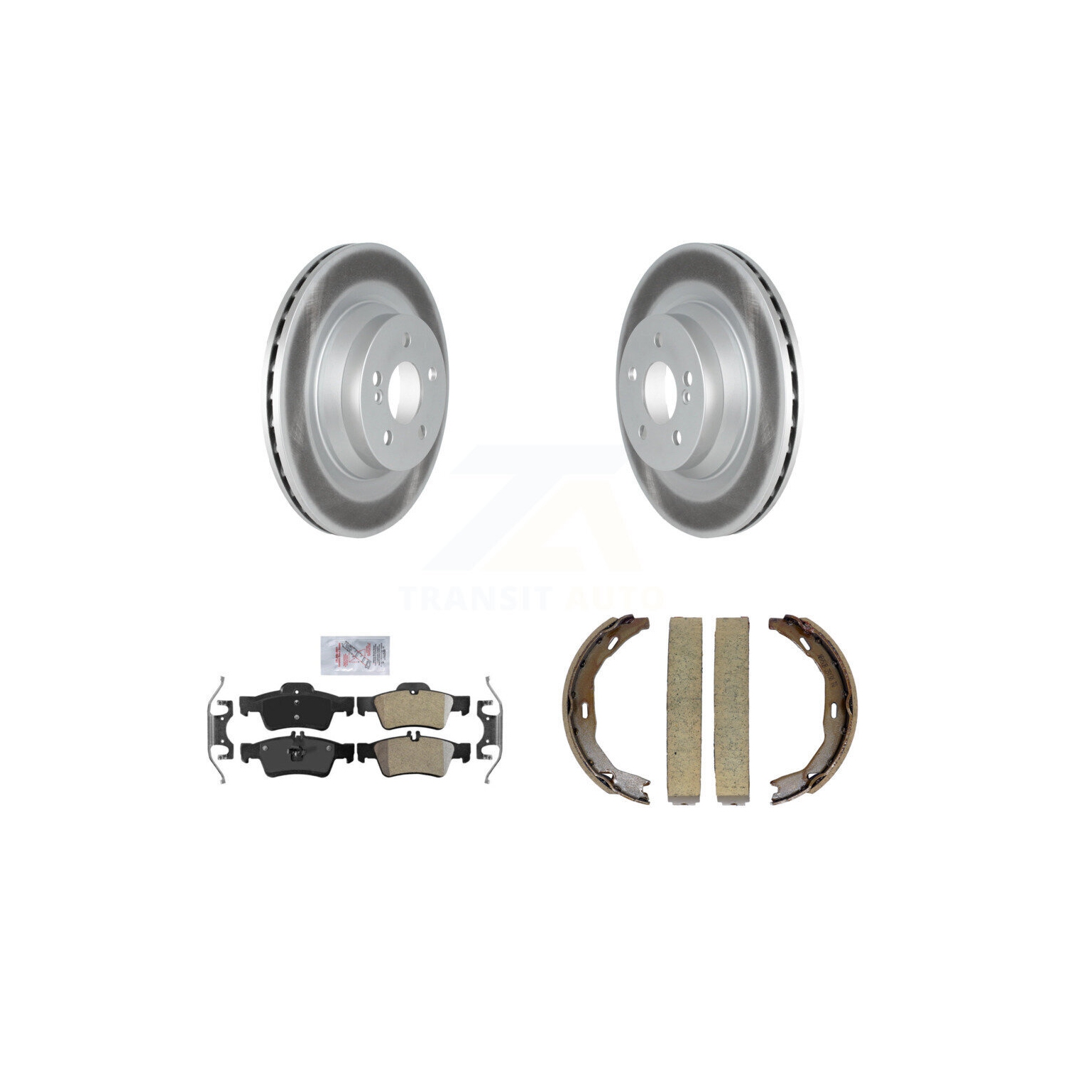 Disques arrière enduits de disques Semi-métalliques Jeu de patins de frein de stationnement pour Mercedes-Benz E550 KGA-106824