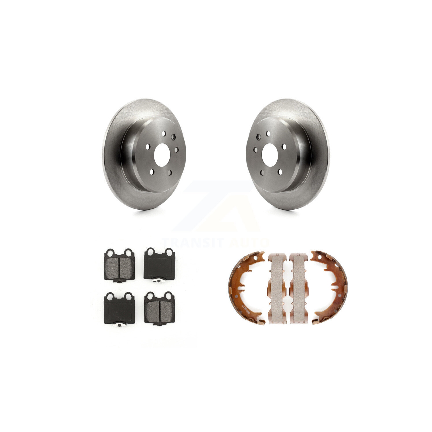 Rear Disc Rotors Semi-Metallic Pads & Parking Shoes Kit For Lexus SC430 IS300 GS300 GS400 K8S-104385