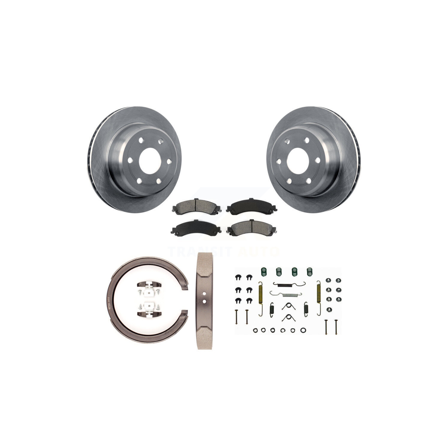 Disques arrière, plaquettes semi-métalliques, patins de stationnement et quincaillerie pour Chevrolet GMC Sierra K8S-104758