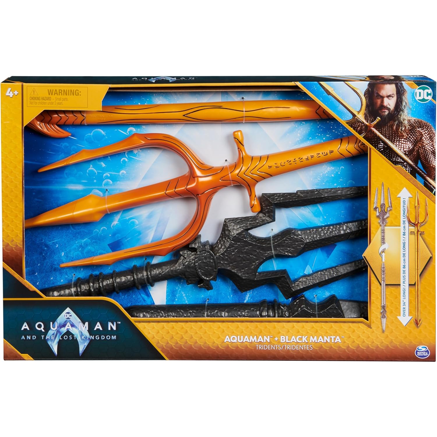DC Comics, Aquaman and Black Manta Tridents, 35-inch Movie-Styling, Super Hero Costume, Kids Roleplay for Boys and Girls Ages 4+