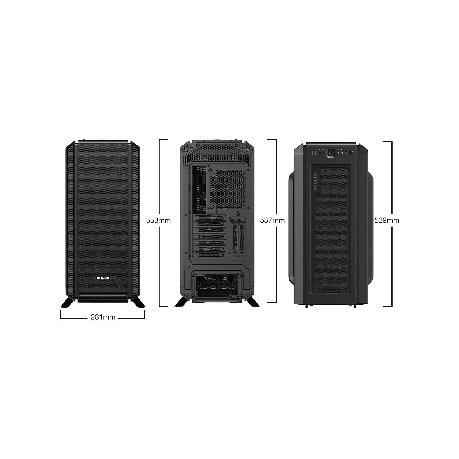 taisez-vous! Silent Base 802 Fenêtre ATX Midi Tower Boîtier PC| 3 Ailes Pure 2 Ventilateurs préinstallés | Insonorisation | Verre trempé | Noir |