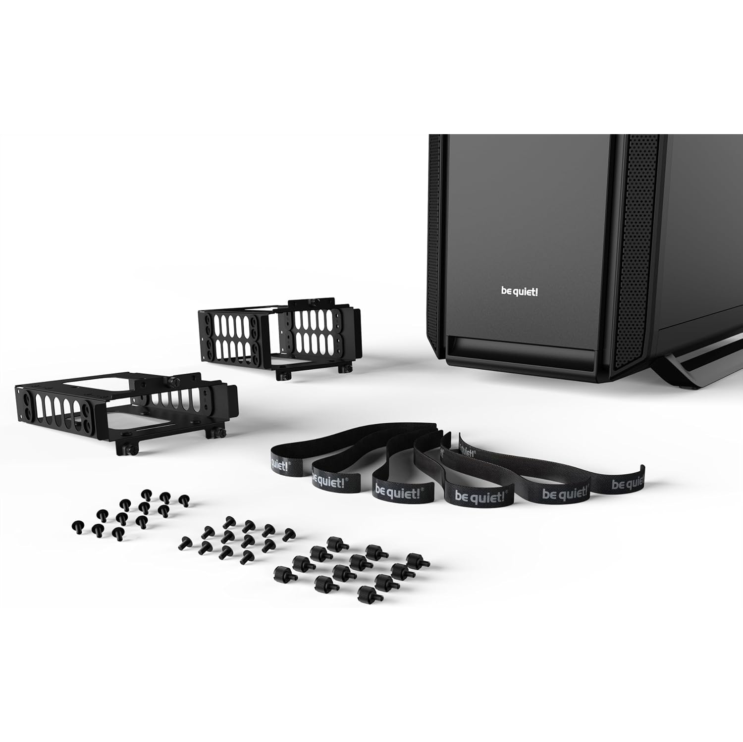 taisez-vous! Silent Base 802 Fenêtre ATX Midi Tower Boîtier PC| 3 Ailes Pure 2 Ventilateurs préinstallés | Insonorisation | Verre trempé | Noir |