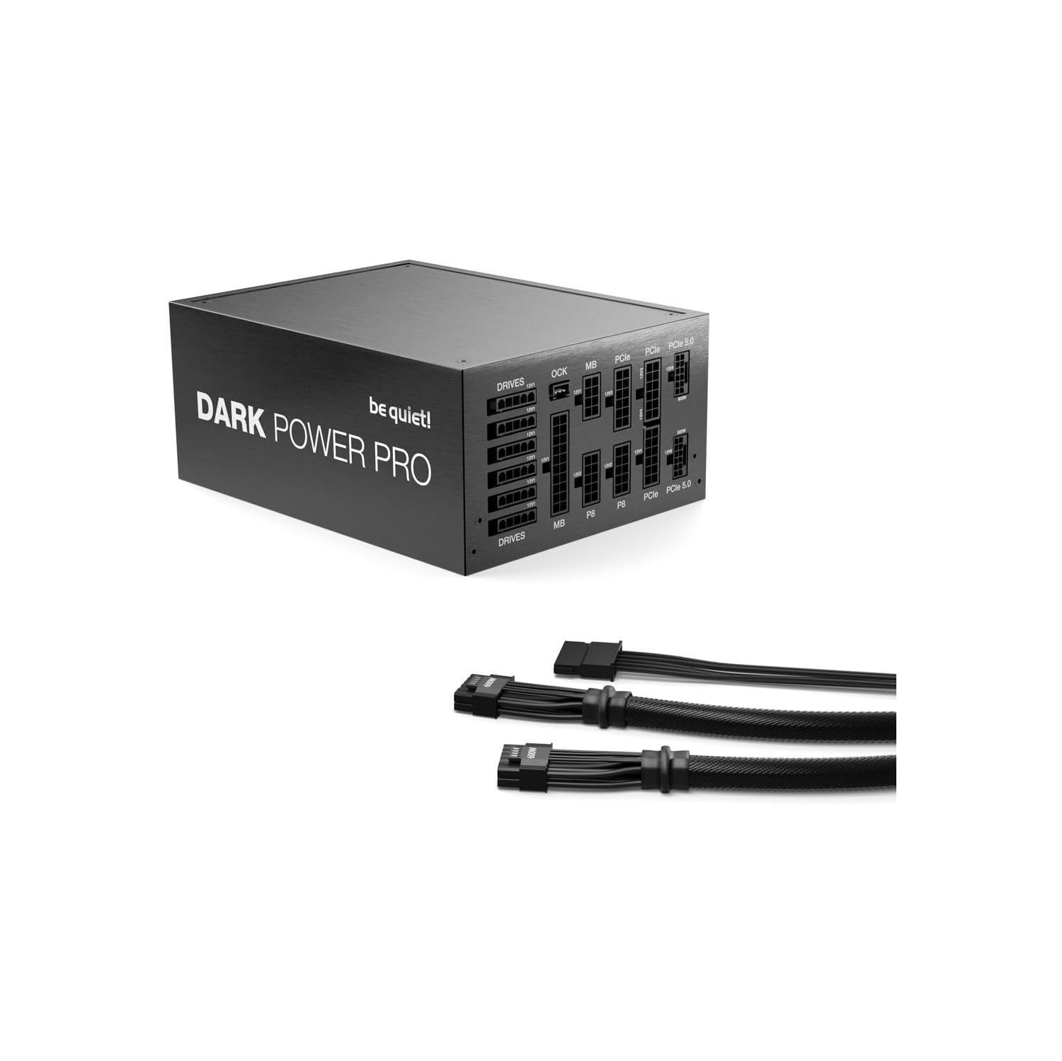 taisez-vous! Dark Power Pro 13 1300&nbsp;W, ATX 3,0, 80 Plus Titanium, pour cartes graphiques PCIe 5,0 et PCIe 6+2, 2 câble 12VHPWR inclus, câbles