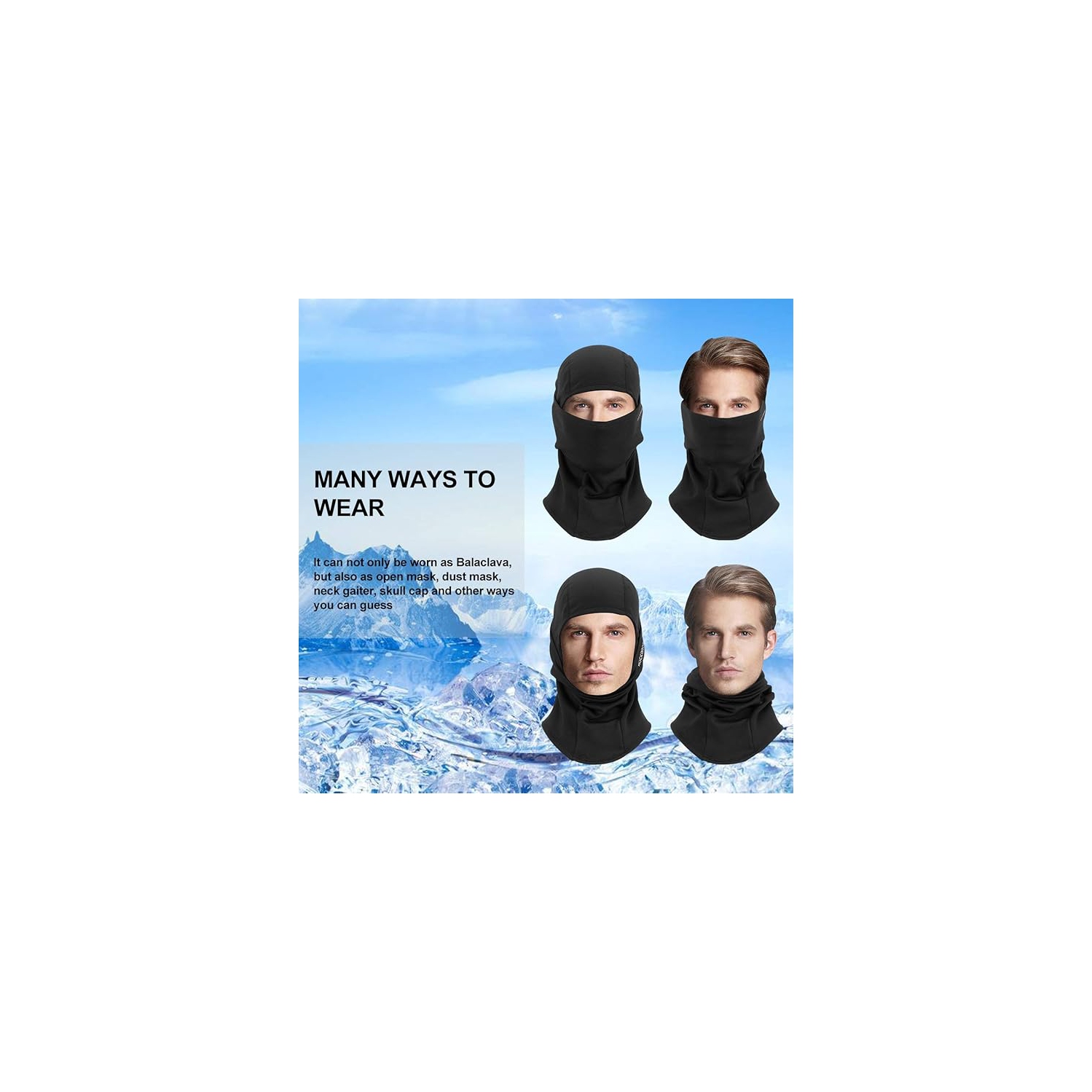 Masque de ski à l'épreuve du vent Balaclava Masque de balaclava pour homme Masque thermique d'hiver pour casque de ski