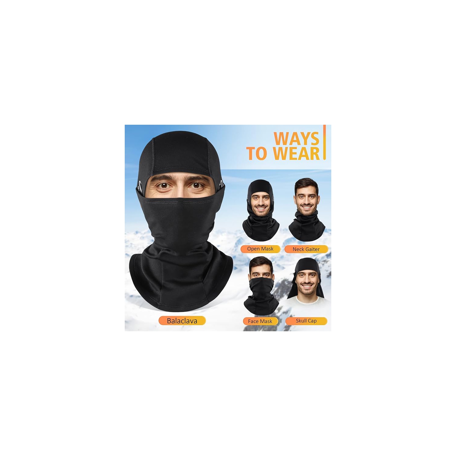 Winter Balaclava for Men Women, Windproof Ski Mask Thermal Cold Weather Winter Face Mask for Skiing Cycling Helmet