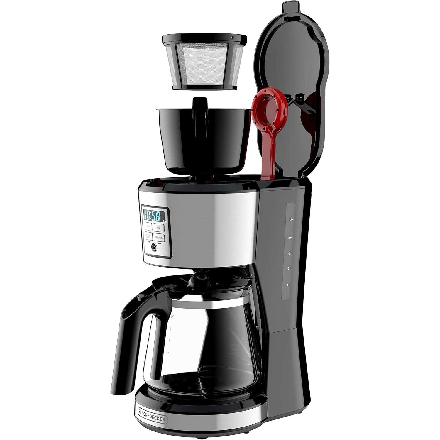 Cafetière programmable de 12&nbsp;tasses en acier inoxydable