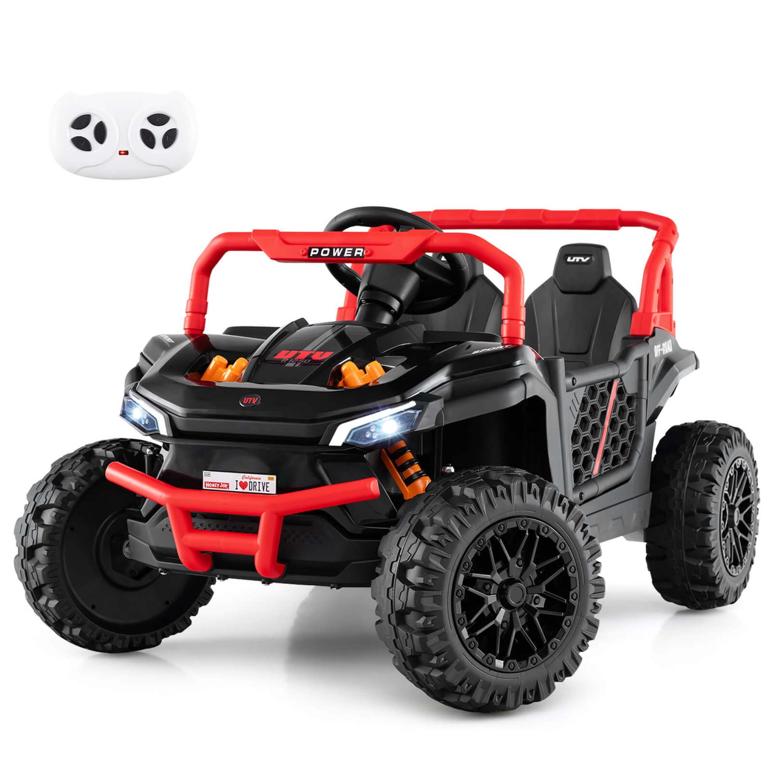 Costway 12V Kids Ride on Truck with Parental Remote 3 Speeds & Reverse Forward Function