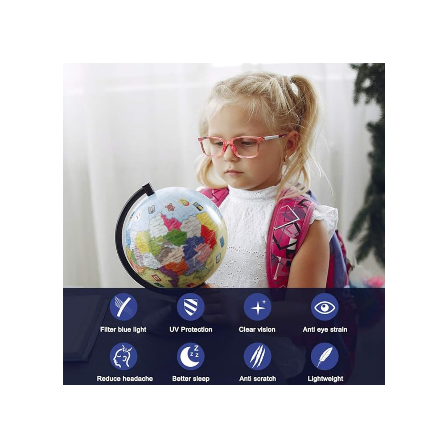 Kids Blue Light Blocking Glasses for Boys Girls Computer Gaming Glasses