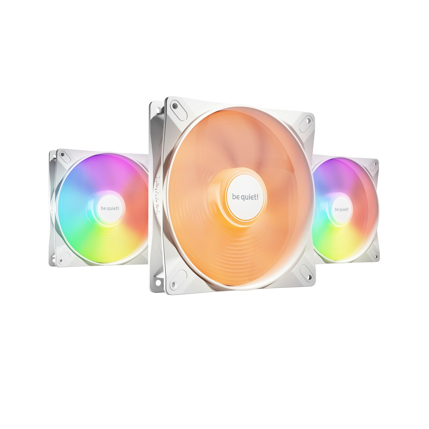 taisez-vous! Ventilateur de boîtier PC haute vitesse à modulation d'impulsions LX 140&nbsp;mm de Light Wings | Blanc | Triple-Pack | BL131