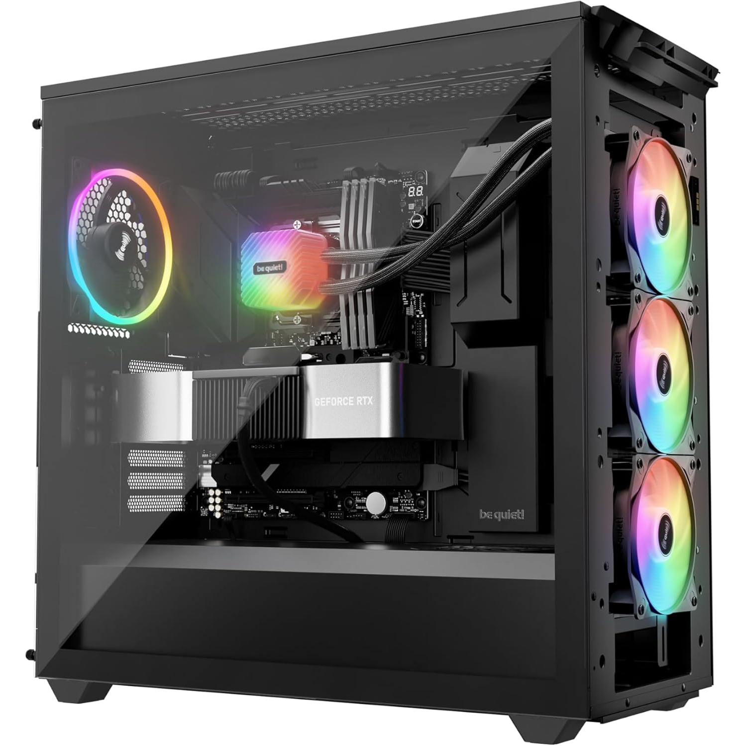be quiet! Light Loop 360 mm Black Water Cooling for Heavily Overclocked Systems, 3x Light Wings LX 120 mm PWM High-Speed ARGB Fan, Extremely High