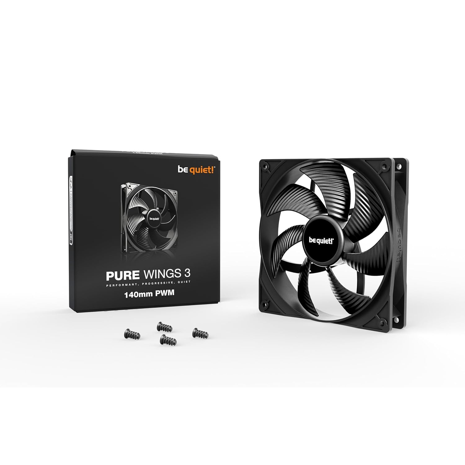 be quiet! Pure Wings 3 140mm PWM Fan, high Maximum Speed, Low Minimum Speed, optimised Fan Frame, exceptionally high air Pressure, Very Quiet