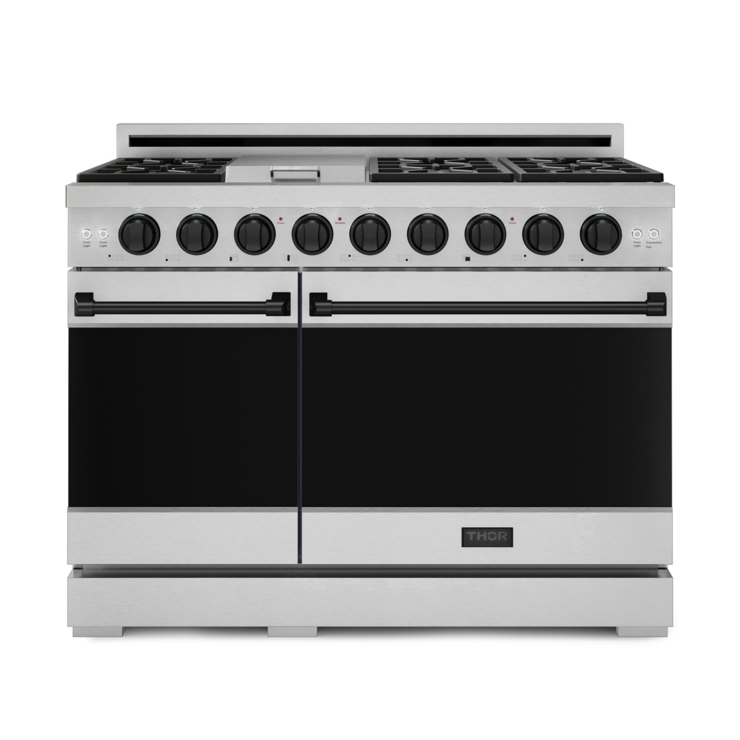 Gordon Ramsay par THOR Cuisine 48 Gamme professionnelle de gaz de pouce avec double four en acier inoxydable/noir
