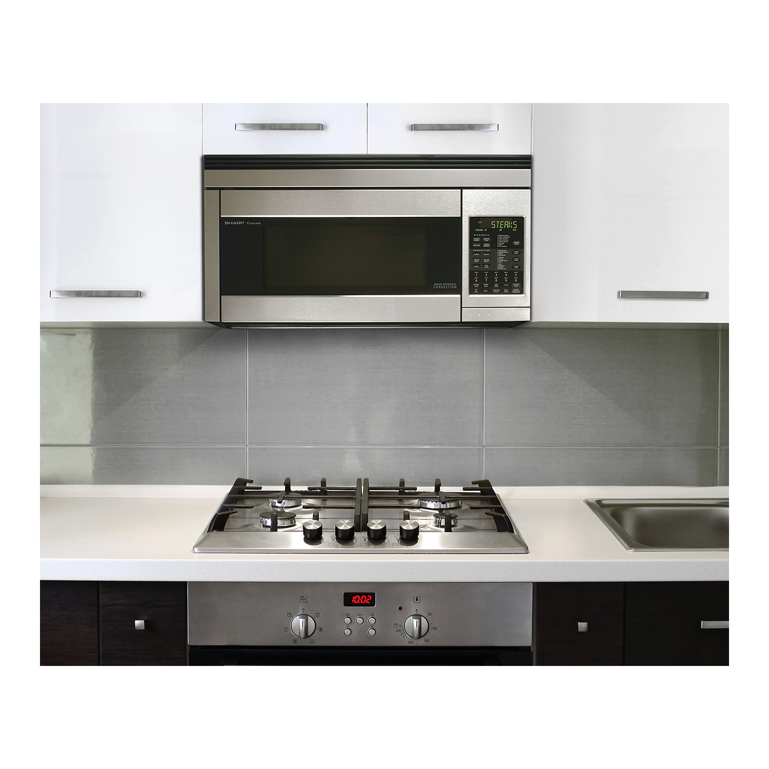 SHARP 1.1 cu. ft. 850W Carousel® Over-the-Range Microwave Oven, Stainless Steel