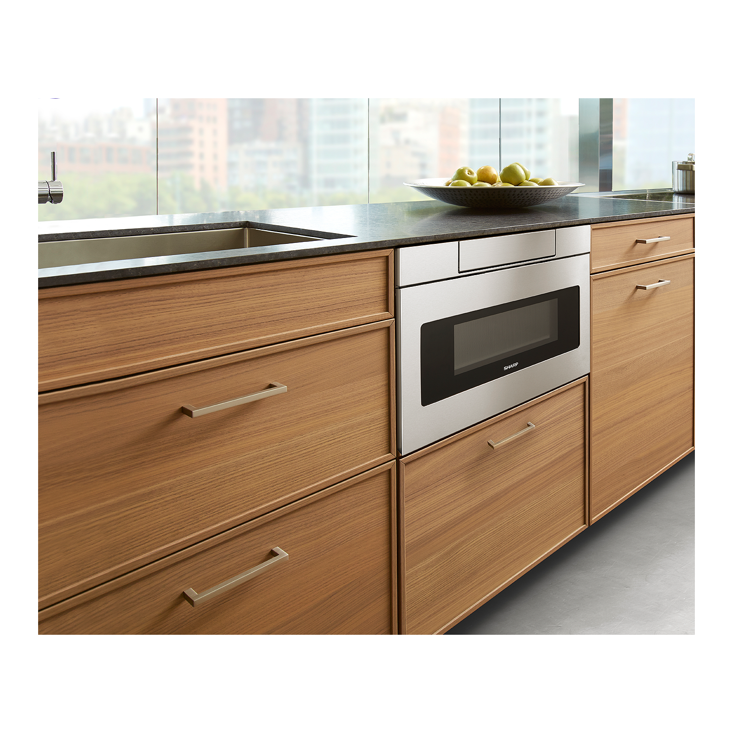 SHARP 24” Built-In Microwave Drawer with Automatic Drawer Opening System, SMD2477ASC