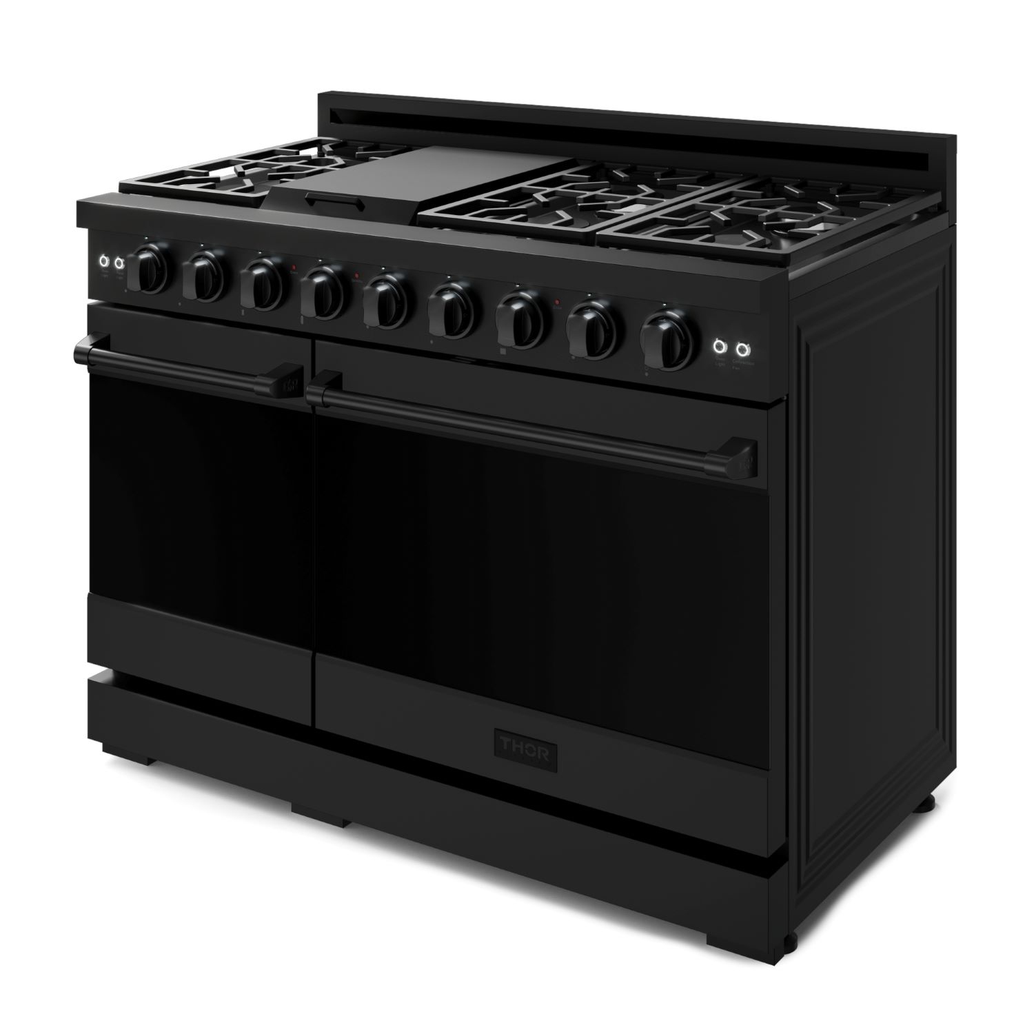 Gordon Ramsay by THOR Kitchen 48 Inch Professional Gas Range with Double Oven in Black