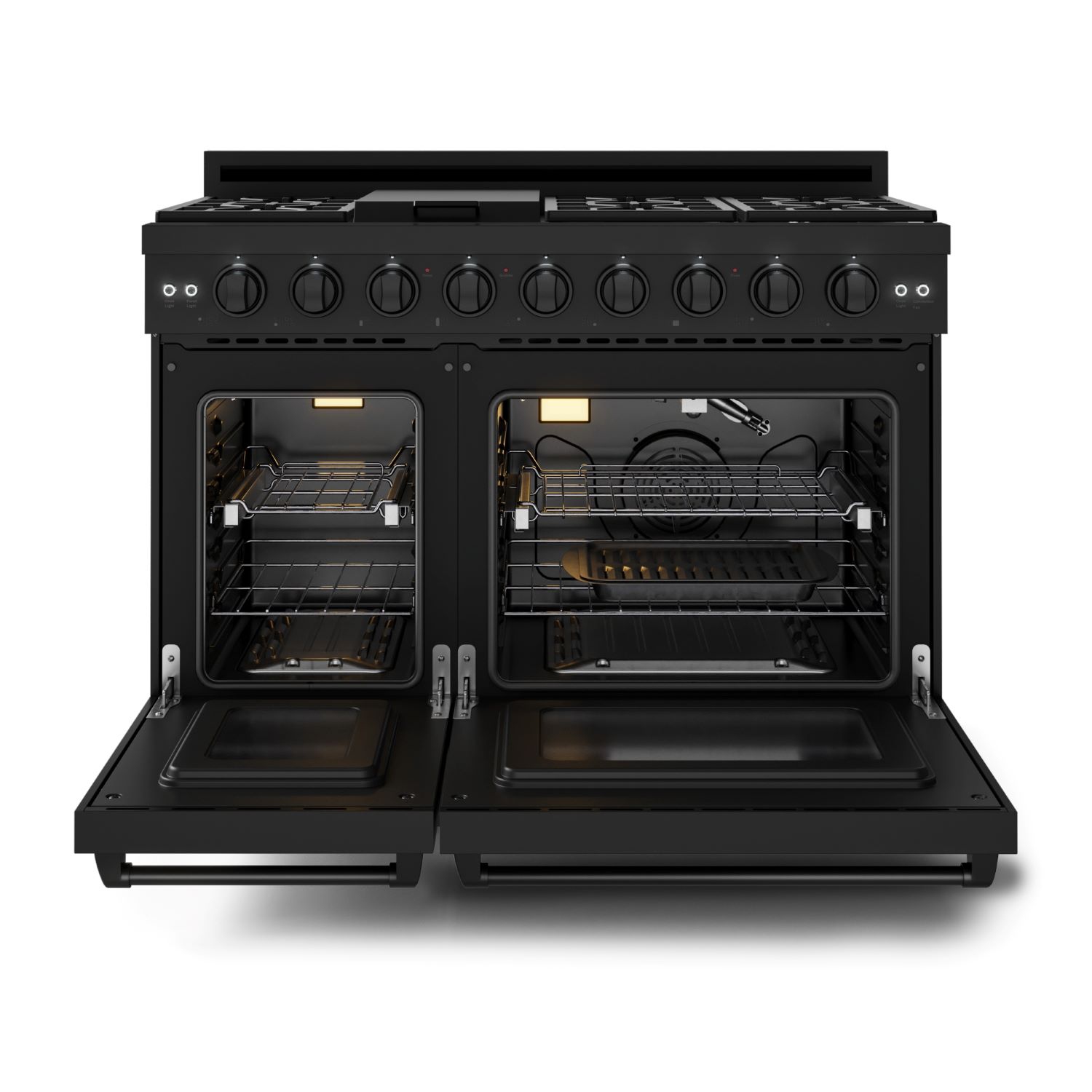 Gordon Ramsay by THOR Kitchen 48 Inch Professional Gas Range with Double Oven in Black