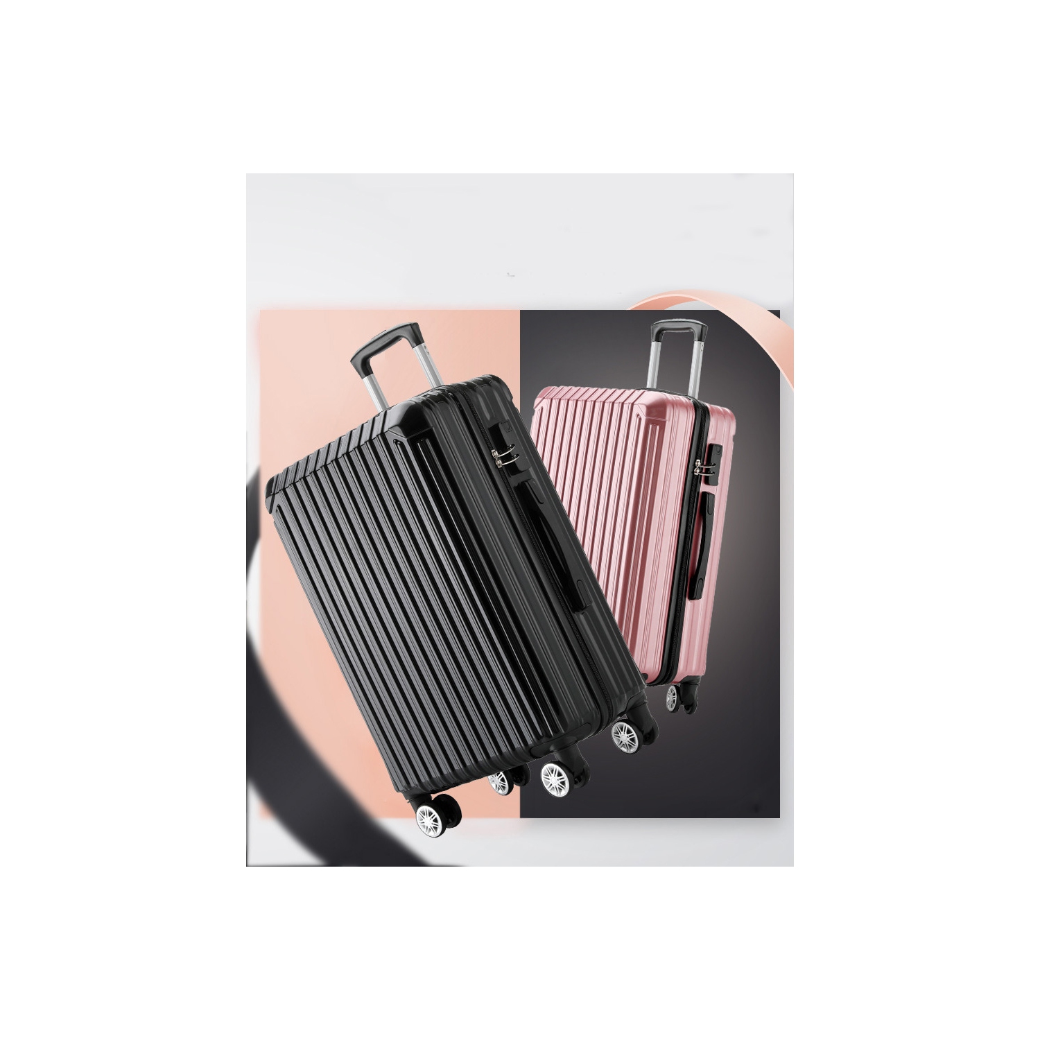 Valise rigide à 360 roulettes pivotantes d'AxGear – Valise de voyage avec verrou de mot de passe de 28 po