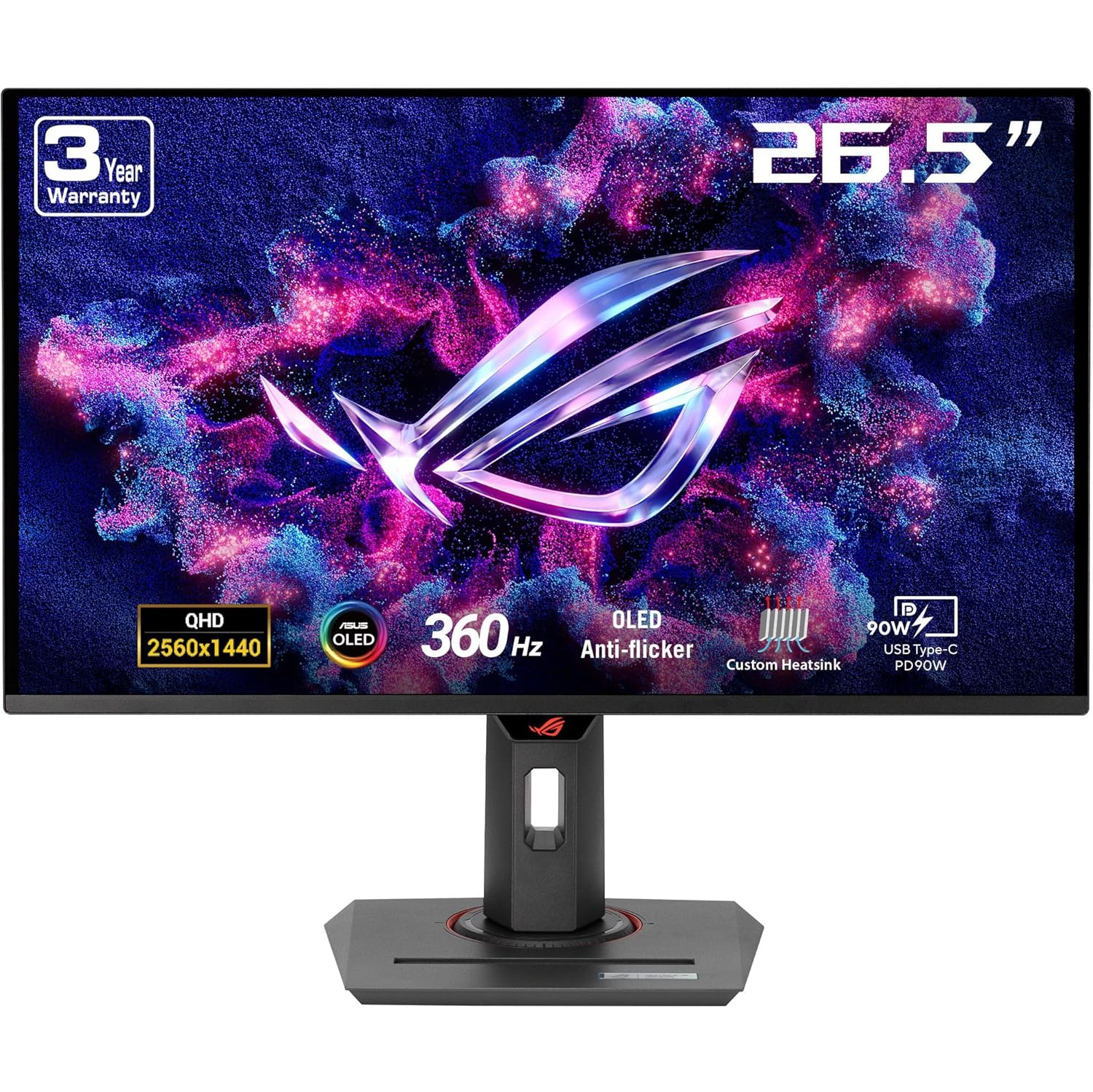 ASUS ROG Strix 27" 1440P OLED Gaming Monitor (XG27ACDNG) – QD-OLED, QHD, 360Hz, 0.03ms, OLED Care+, G-SYNC Compatible, 99% DCI-P3