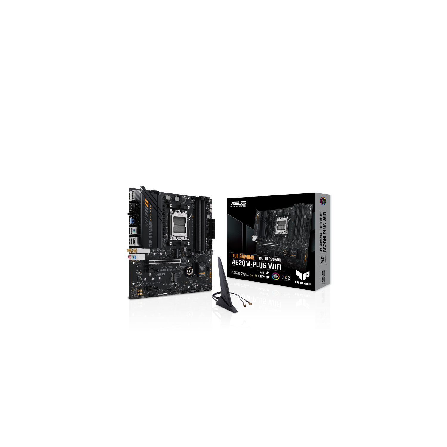 ASUS TUF Gaming A620M-Plus WiFi Micro ATX Motherboard – AMD A620, DDR5, WiFi 6