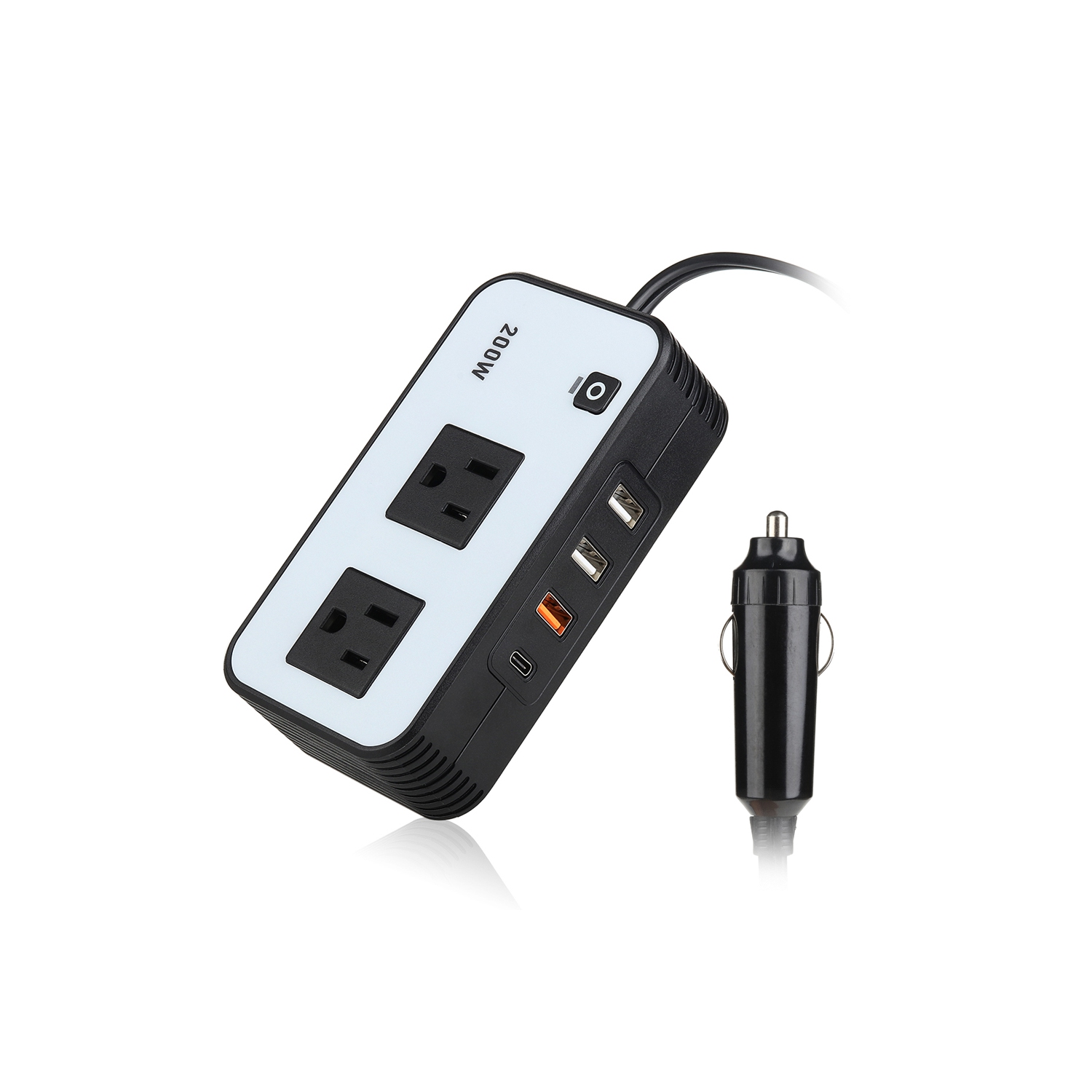 Onduleur pour l'auto d'AxGear; 200&nbsp;W; Port c.a.; Prise 110&nbsp;V; Allume-cigare pour l'auto