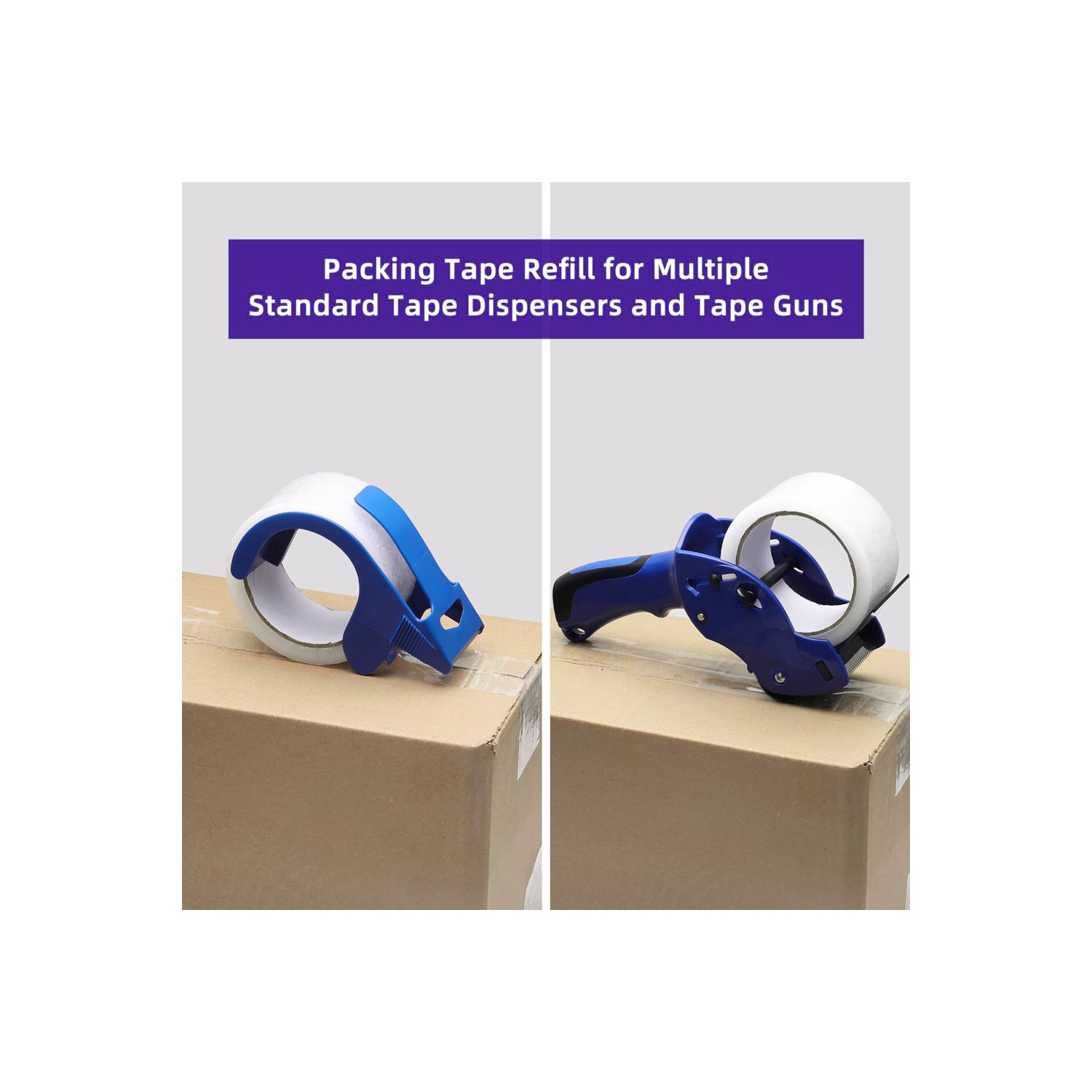 Ruban d'emballage d'AxGear Expédition Boîte de courrier pour entrepôt de 1,8 po x 109 verges 100 M 6 rouleaux