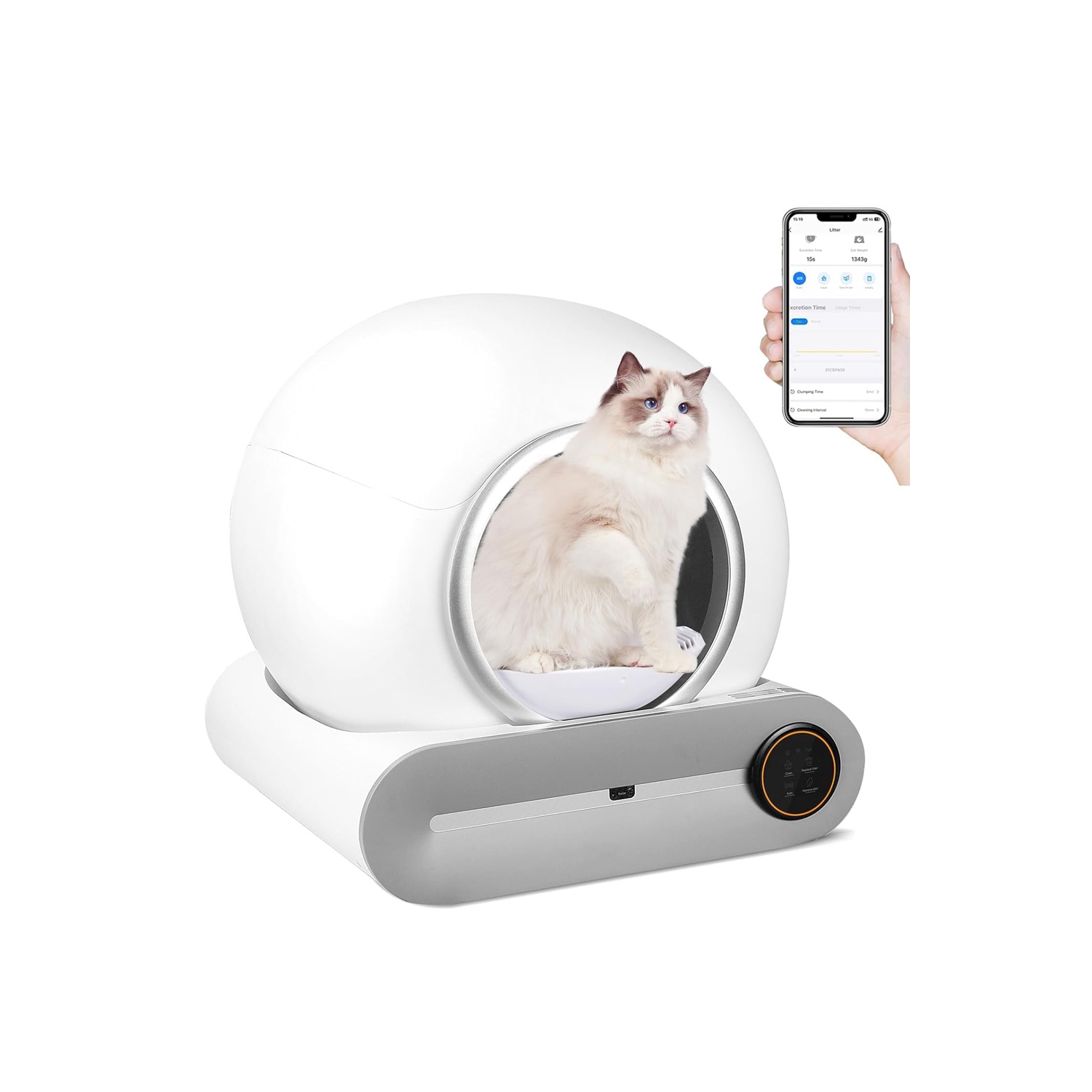 axGear Smart Cat Litter Box Automatic Self Cleaning Odor Removal Large Size Easy Clean