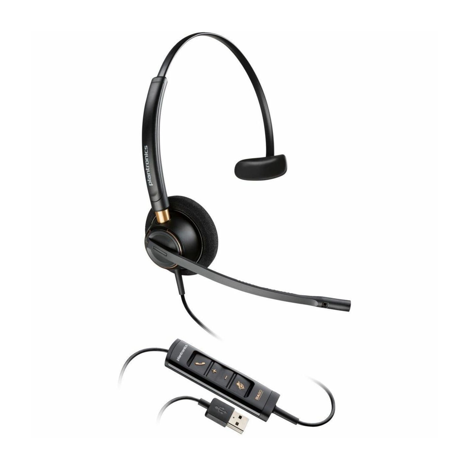 HP Poly EncorePro 515 On-Ear Noise Cancelling USB-A Headset with Mic - Black