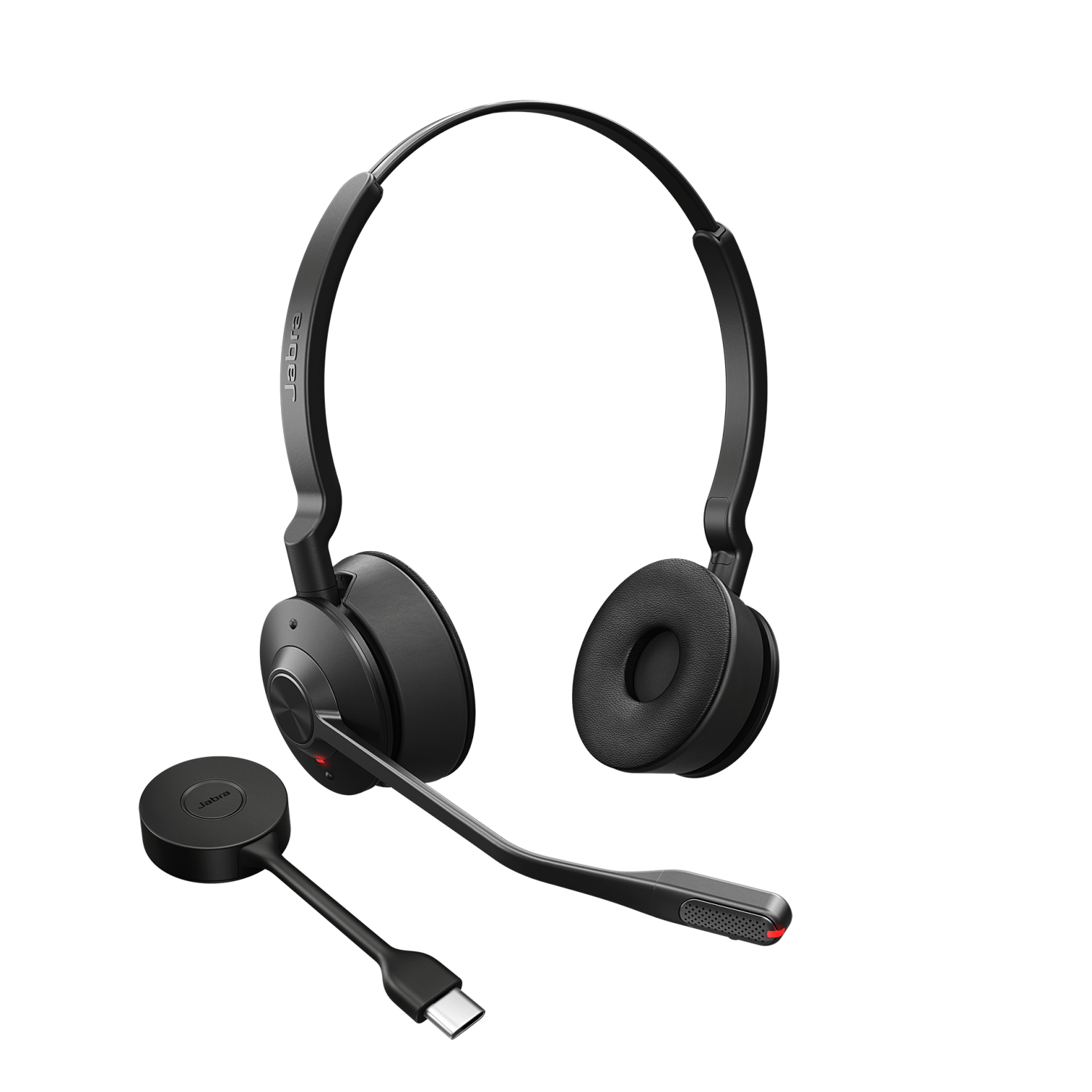 Jabra Engage 55 SE On-Ear Noise Cancelling Wireless USB-C MS Convertible Headset with Stand - Black