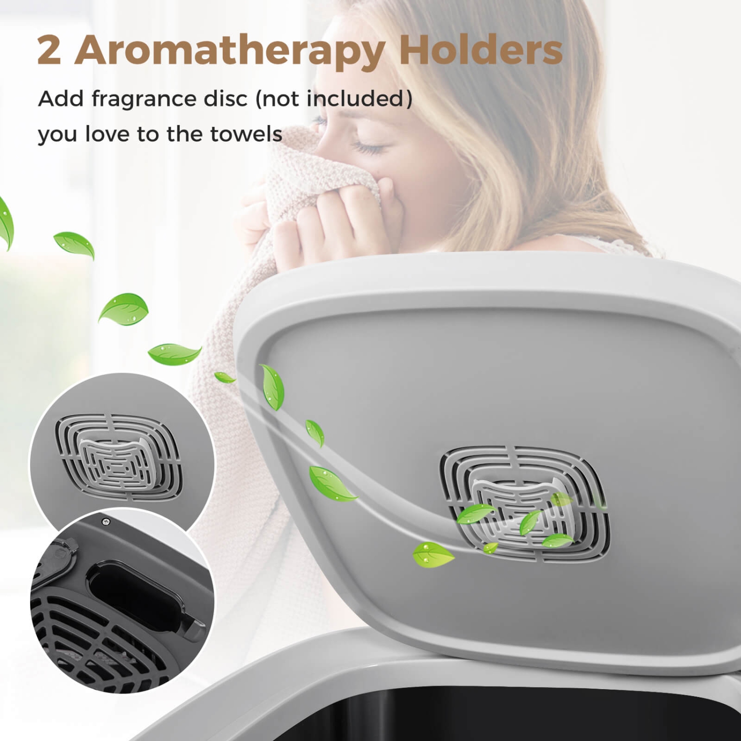 Costway Towel Warmer for Bathroom with 2 Heat Levels Timer Auto Shut off Towel Heater