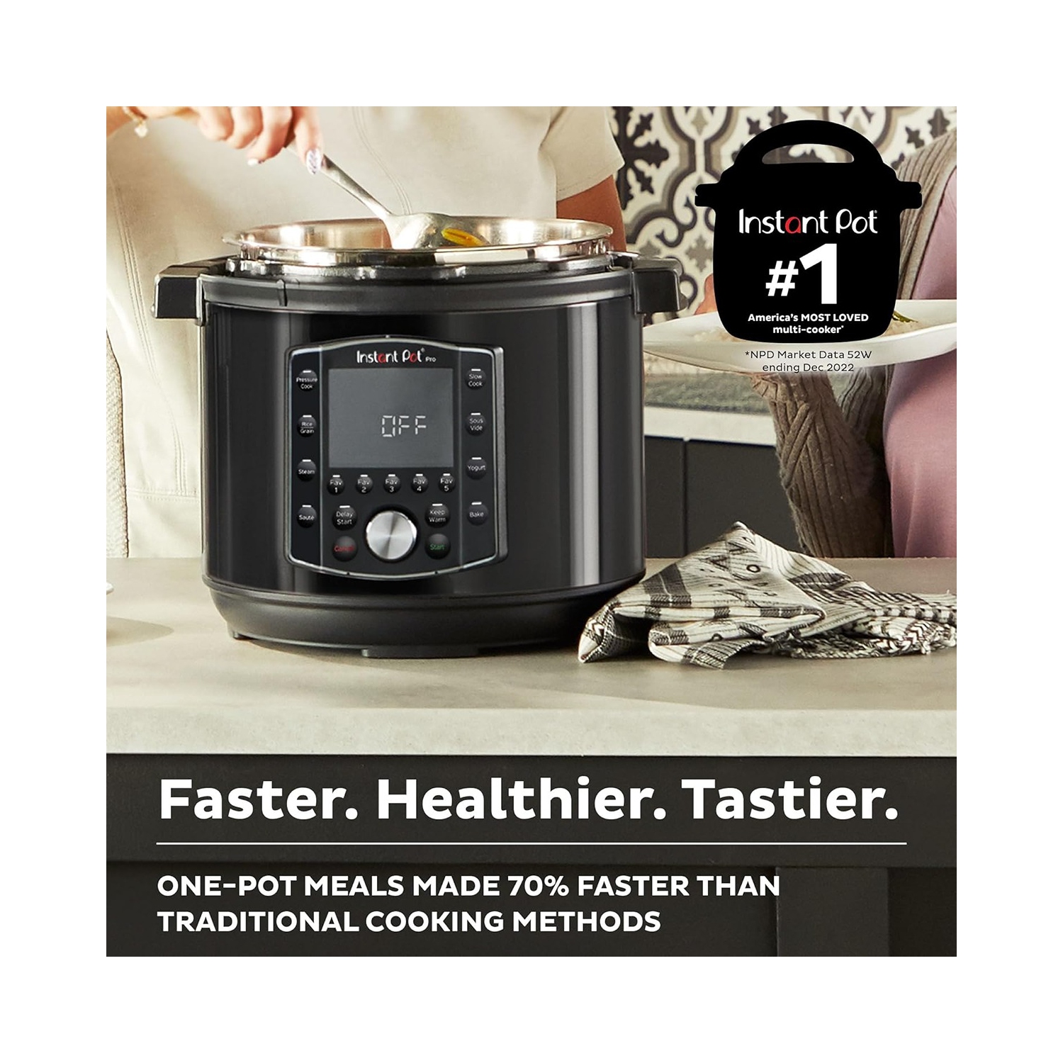 Instant Pot Pro 10-in-1 Pressure Cooker- Black