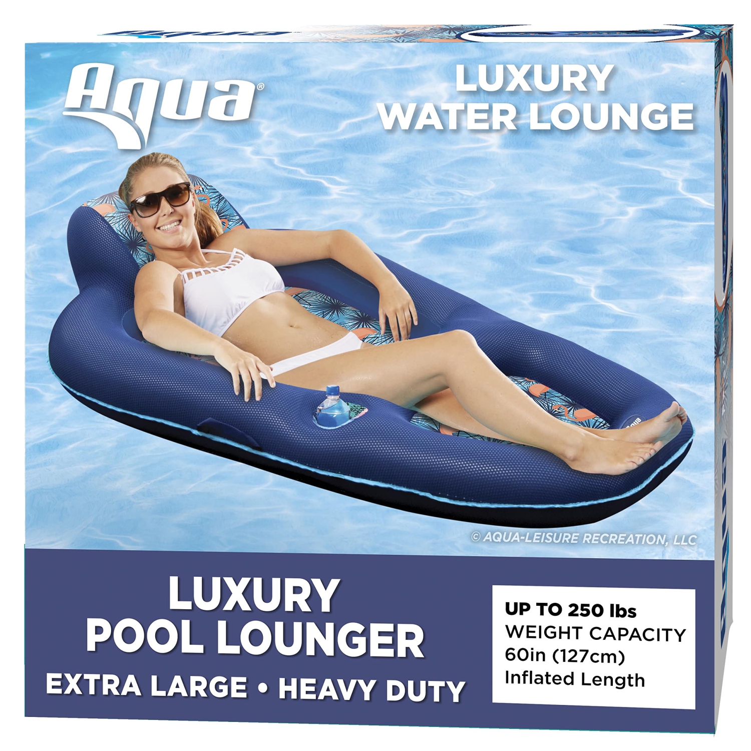 Aqua Luxury Water Lounge, X-Large, Inflatable Pool Float with