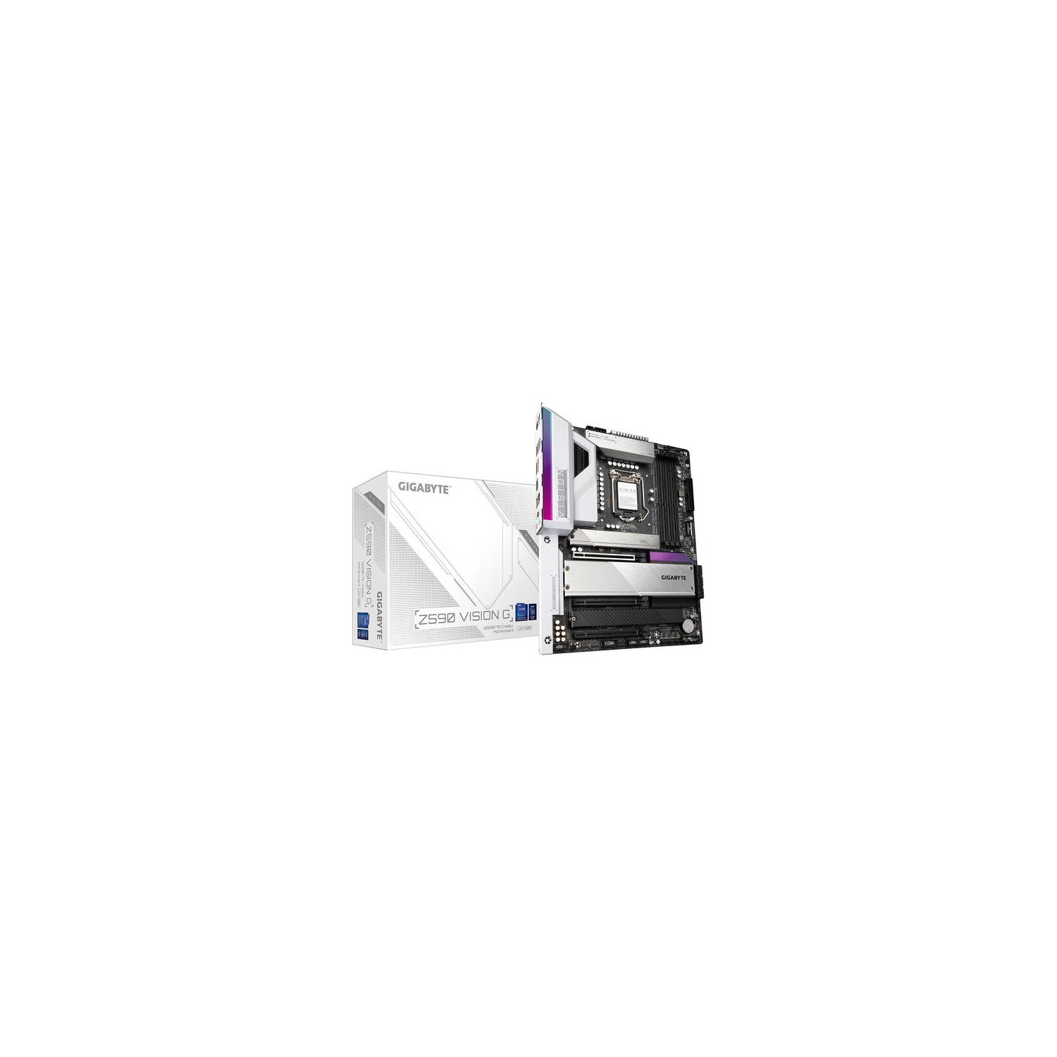 GIGABYTE Z590 VISION G LGA 1200 Intel Z590 ATX Motherboard with 4 x M.2, PCIe 4.0, USB 3.2 Gen2X2 Type-C, 2.5GbE LAN